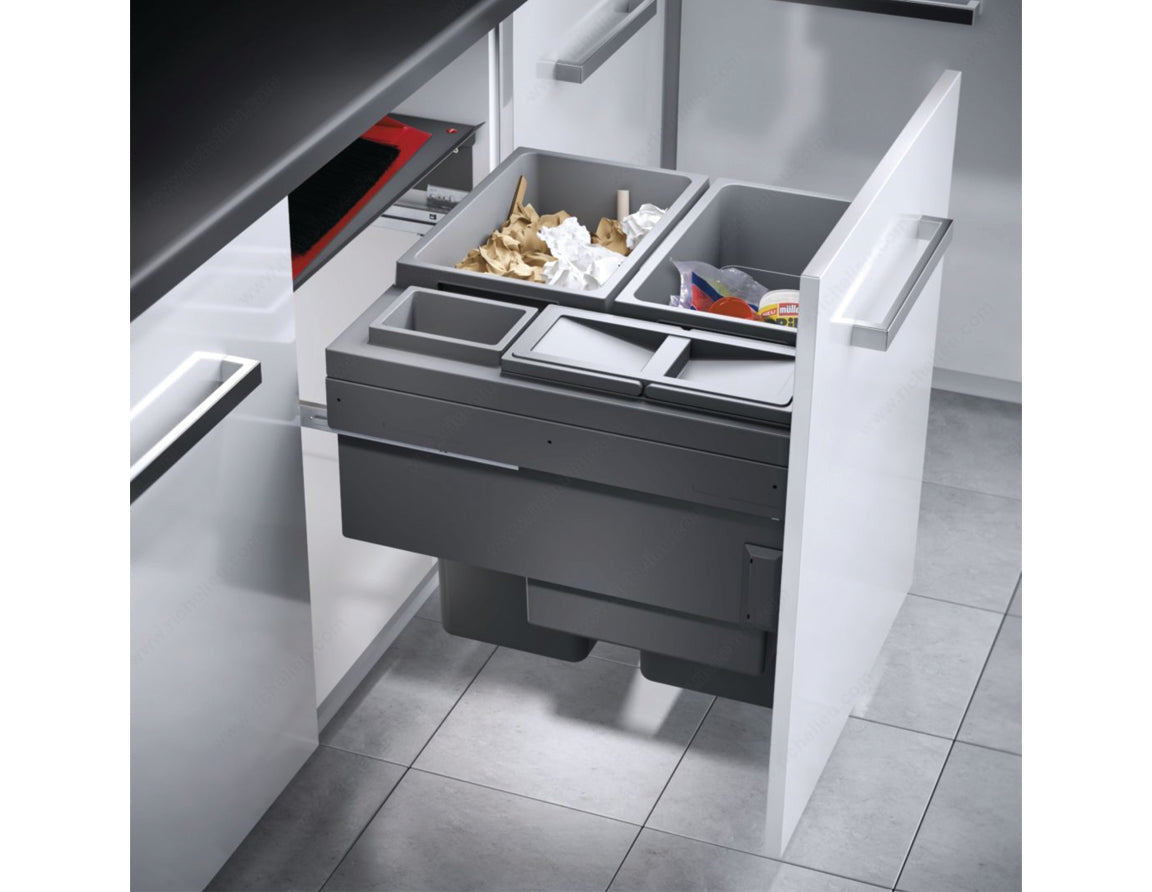 Centre de recyclage SE Cargo 4 bacs - Gris synchronisé