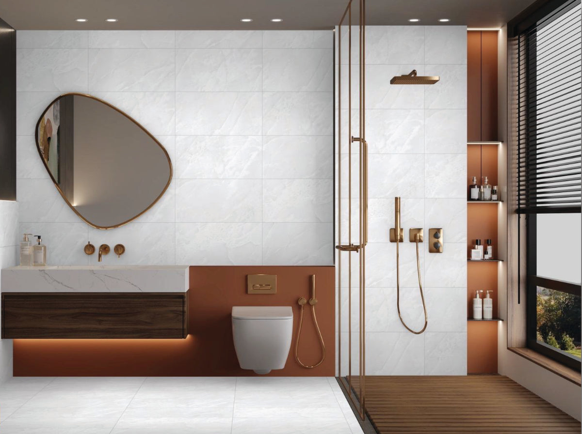 Porcelain Tile AZURA BLANC Collection 3 Sizes 1 Color 2 Finishs