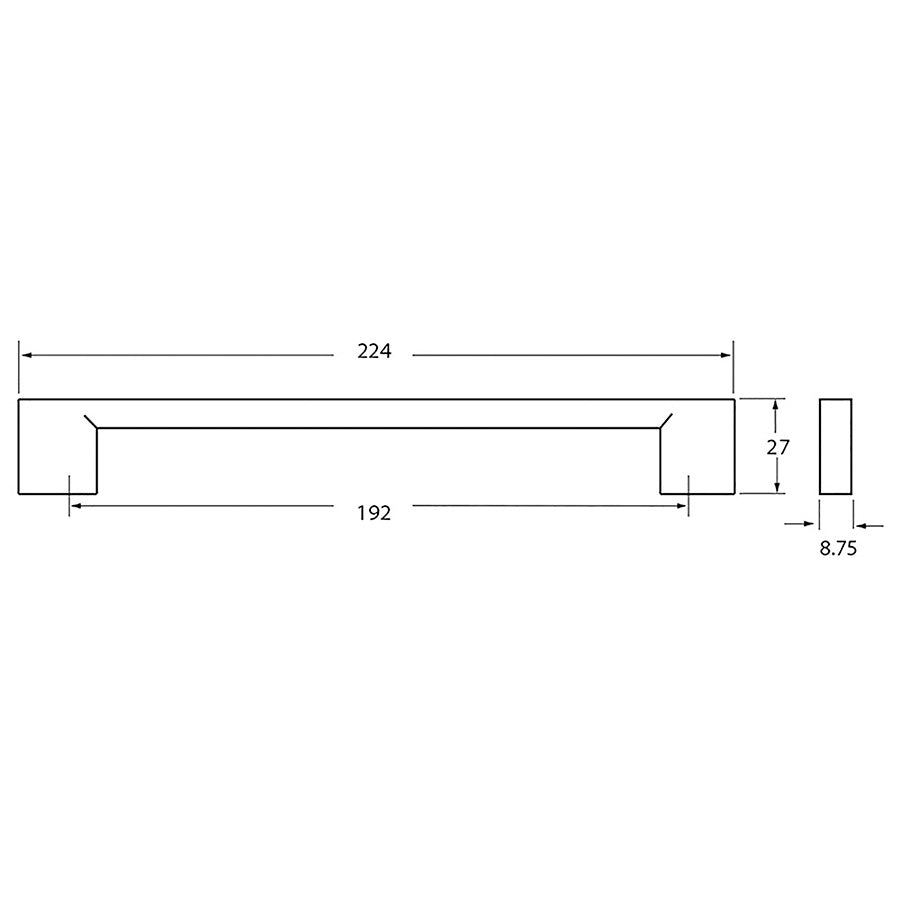 Poignée Rocheleau R7040 nickel brossé 192 mm