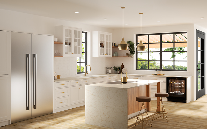 Comptoir en quartz 2 cm - 3 cm LXHA Allegro SF 63 x 126 po