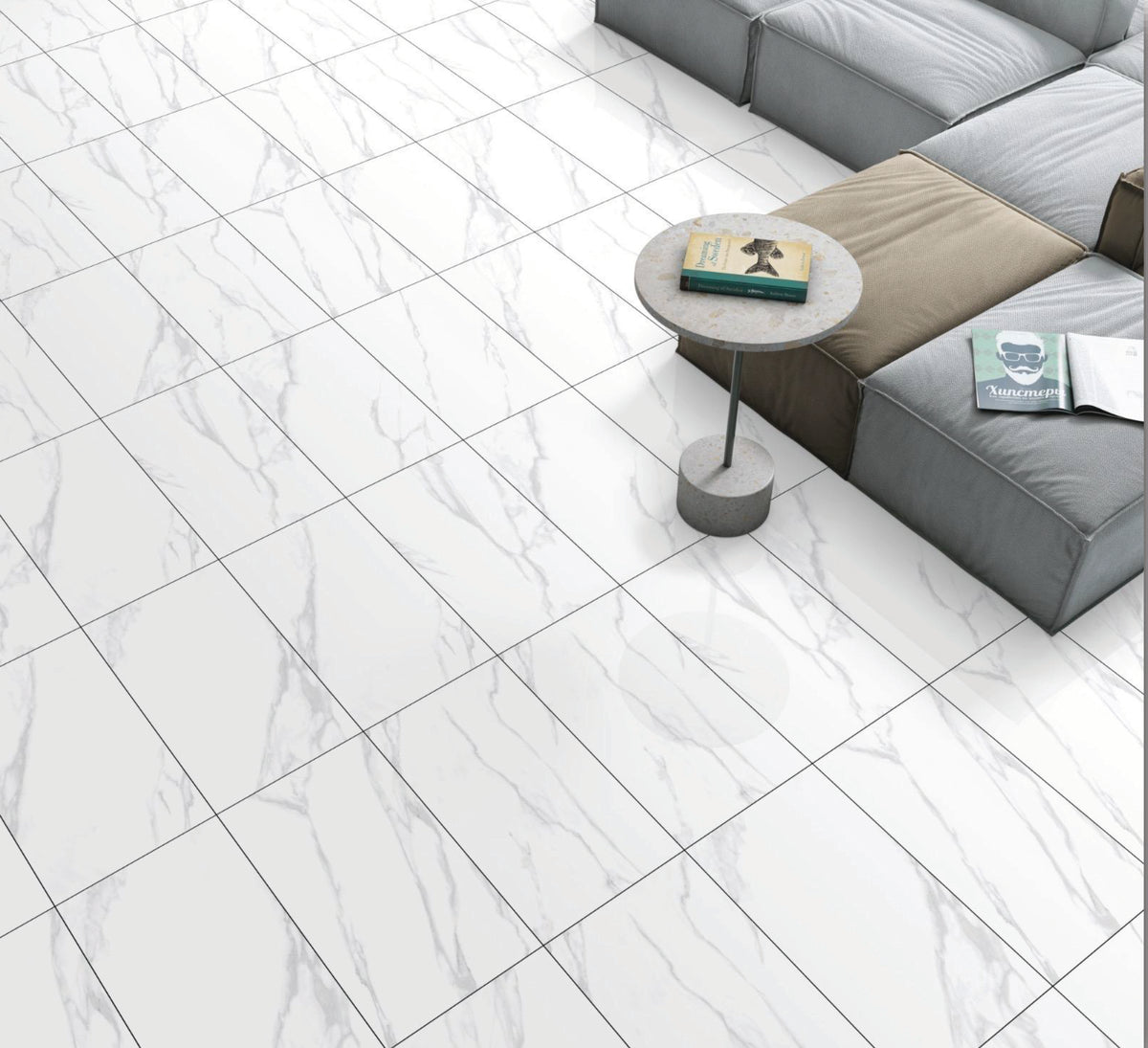 Tuile en Porcelaine SIPANI STATUARIO Collection 3 Tailles 1 Couleur 2 Finitions
