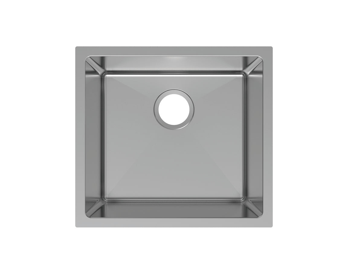 Évier de cuisine simple en acier inoxydable avec grille 15 x 15 x 9 po.