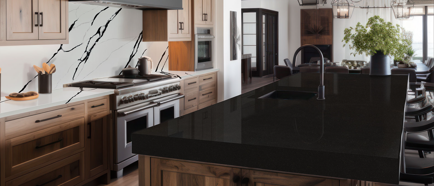 Comptoir en quartz 3cm Midnight Majesty 123x60 MSI