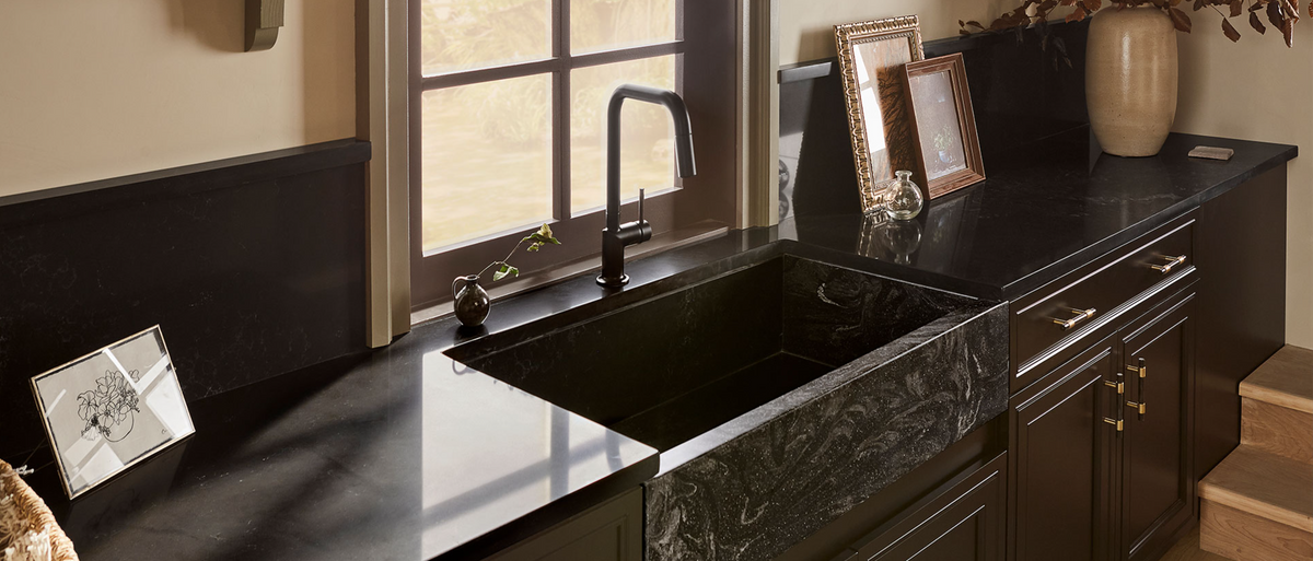 Comptoir en quartz 3cm MIDNIGHT CORVO MSI