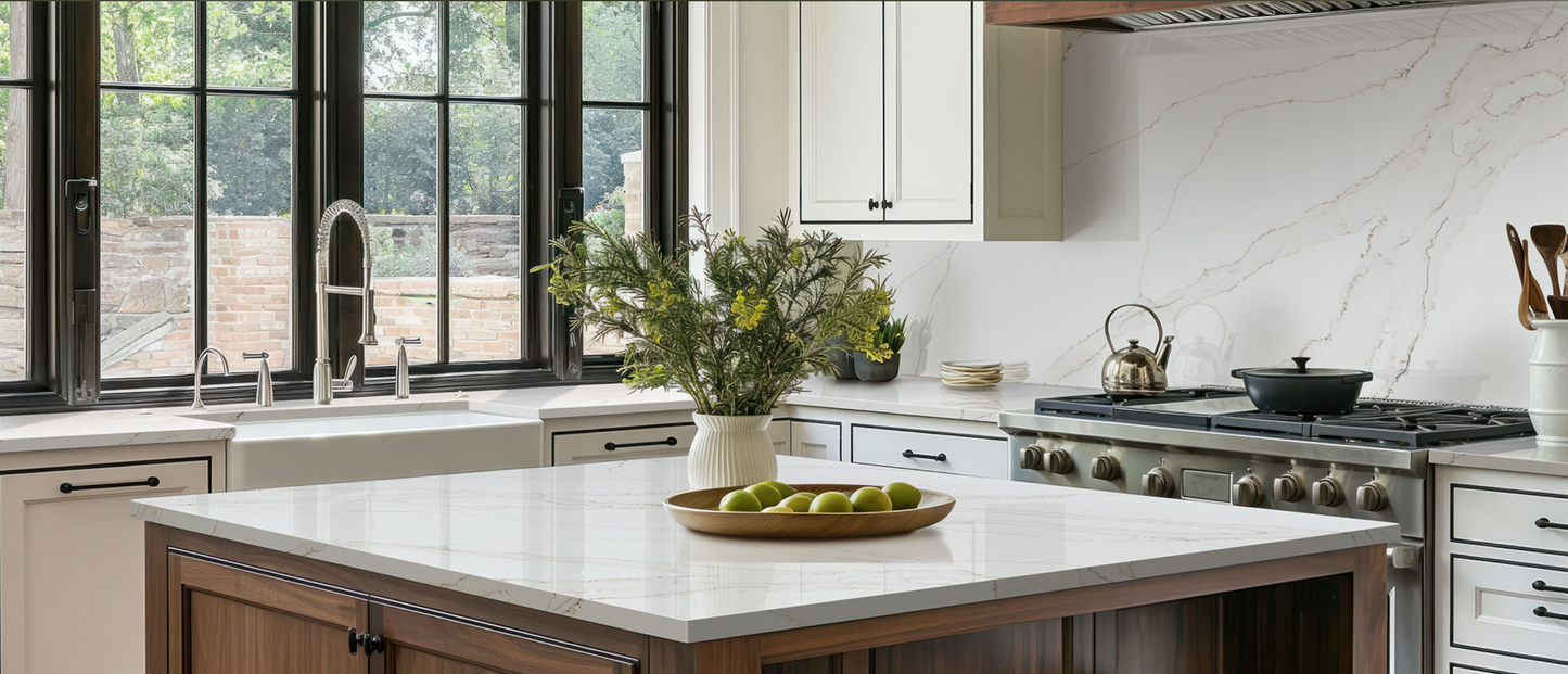 Comptoir en Quartz 2cm - 3 cm Calacatta Izaro 140x82 MSI