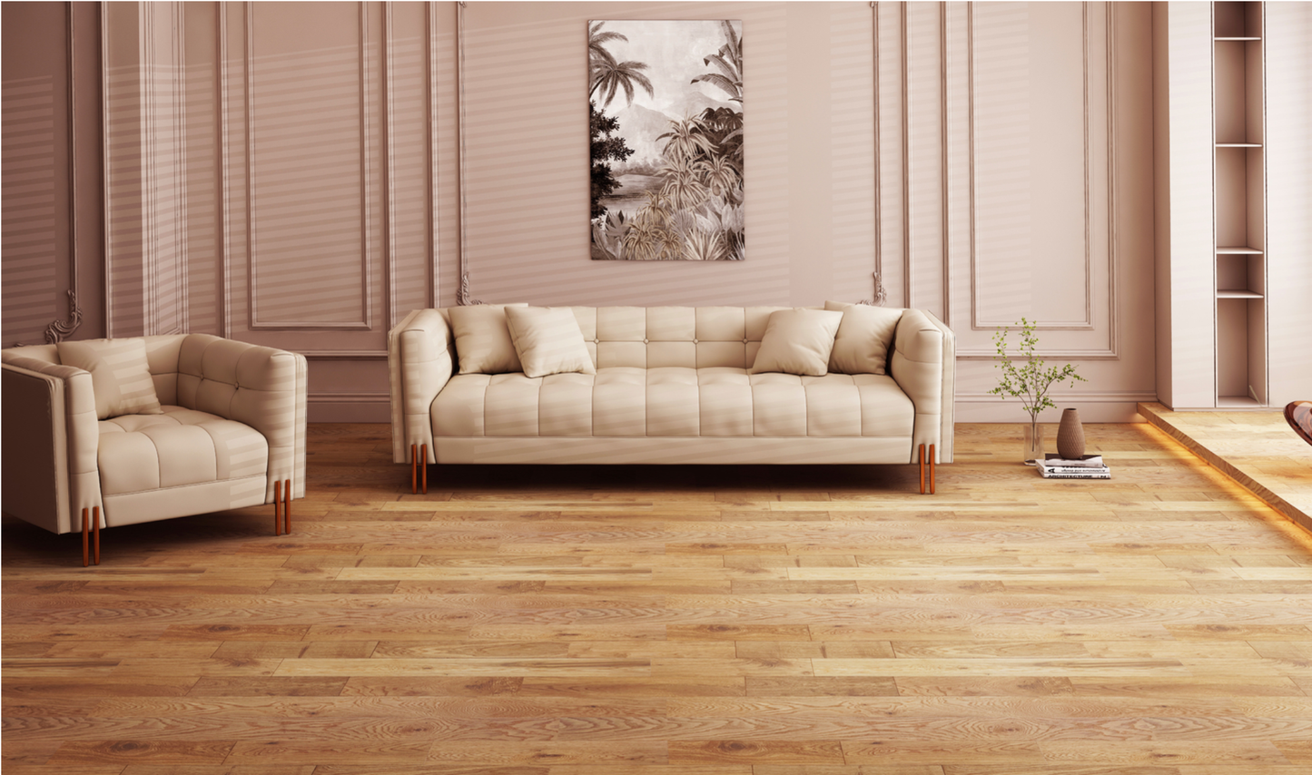Plancher en bois d'ingénierie Chêne Blanc Européen Sunshine Collection Destin - Caractère