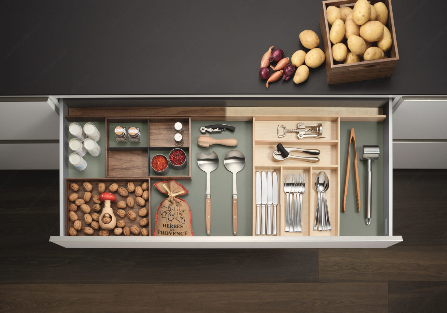 Anti-Slip Deco Drawer Mat 600x1100 mm Anthracite