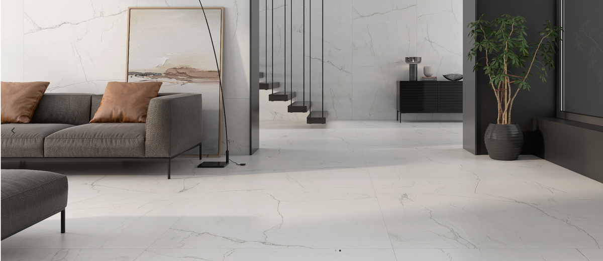 Tuile de céramique porcelaine - Collection Pris LAB. Bianco disponible en 2 tailles, 1 couleur et 1 finition.