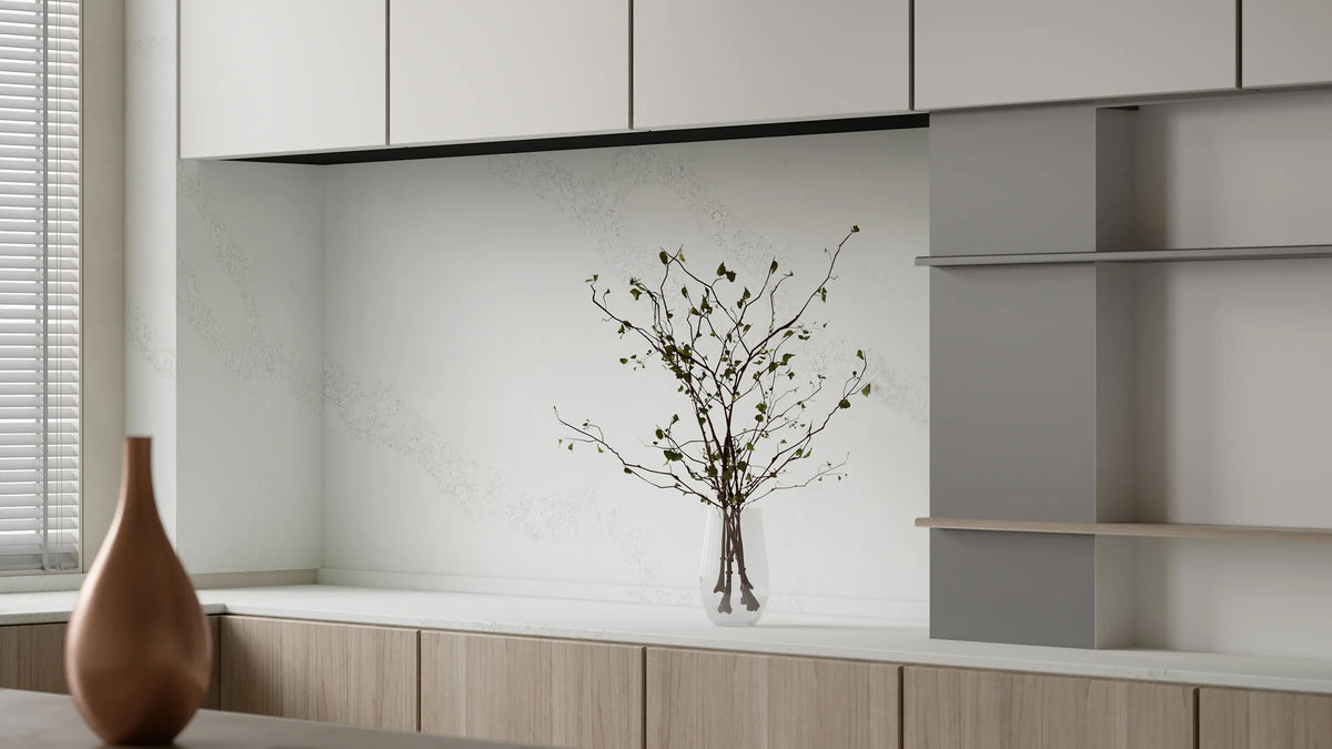 comptoir en Quartz 2 cm - 3 cm TCE 4018 Soft Haze - 63 x 126 po