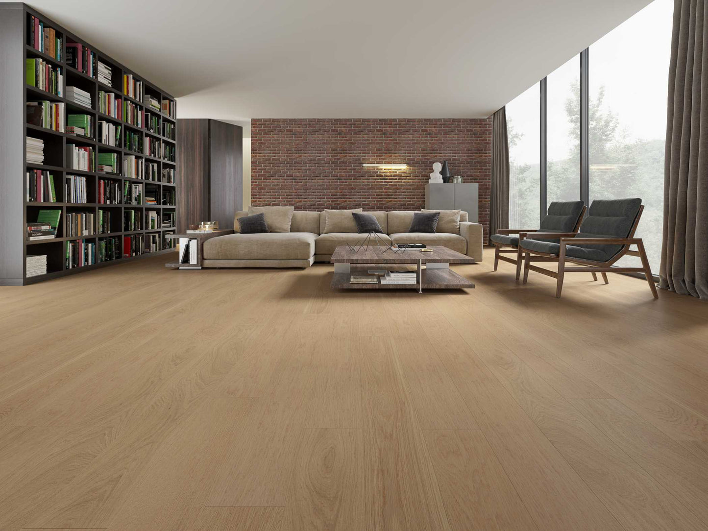 Plancher en bois d'ingénierie Blanc Oak 5 Collection Moon Light Click - Day Break / Select