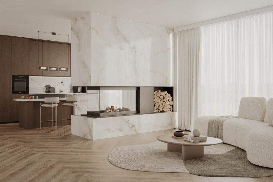 Dalle en porcelaine Teracanto - Onyx Pearl 12mm 126x63
