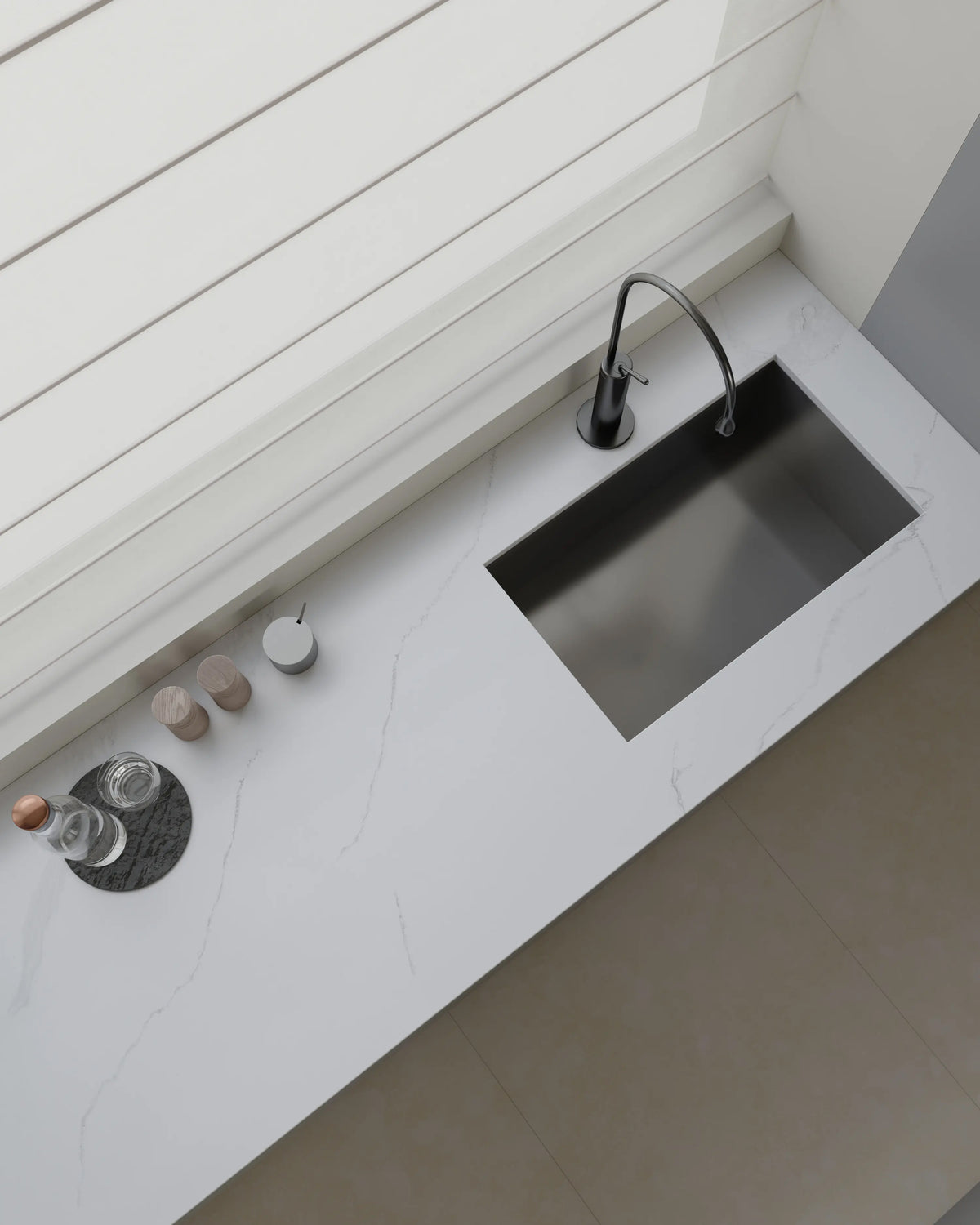 Comptoir en quartz 2 cm - 3cm TCE 4032 Calacatta Flow 63x126 po