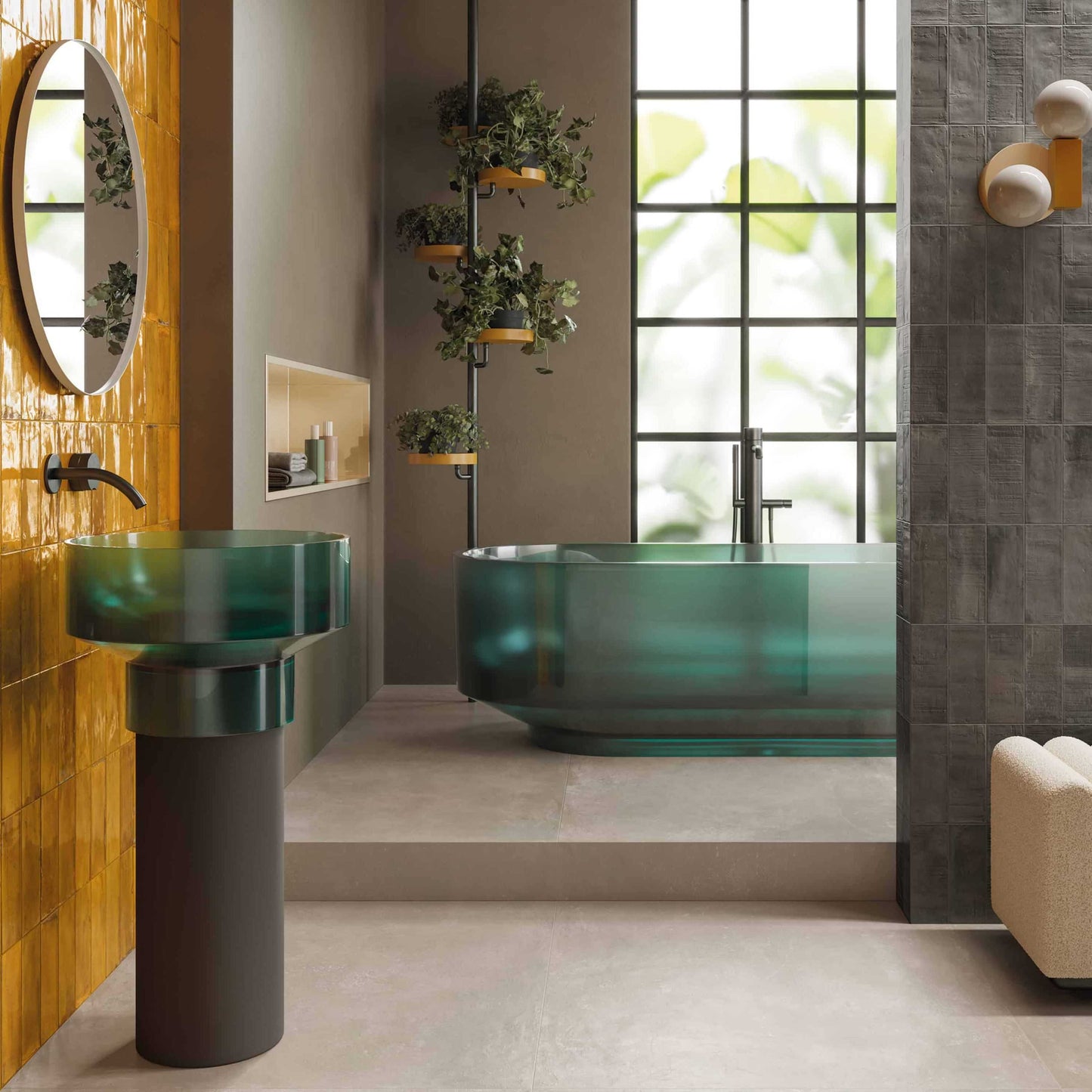 Tile Forme, Cenere, 3x8 po brillant