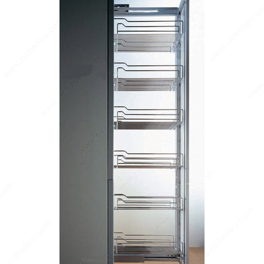 Ensemble Dispensa à paniers de fil chromé