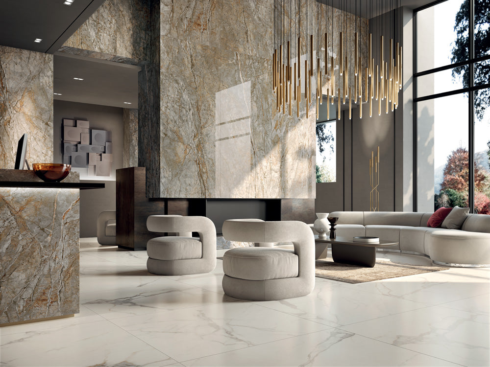 Carreaux de porcelaine et céramique - Collection Starlight disponible en 3 tailles, 5 couleurs et 2 finitions