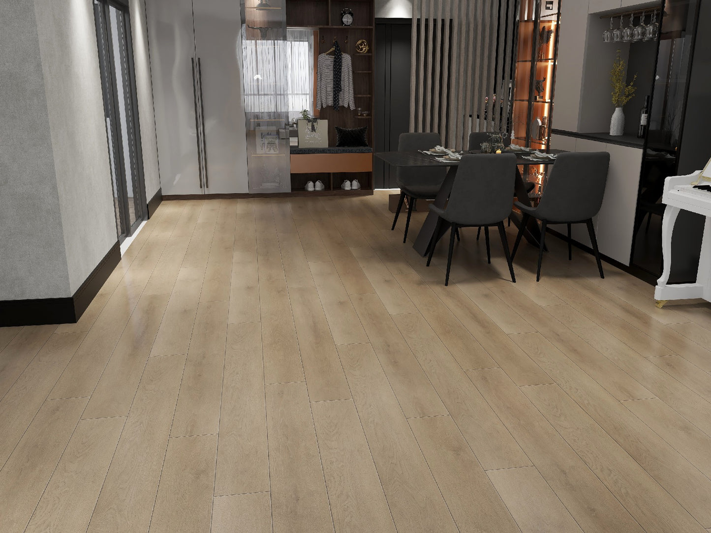 Vinyl Flooring click 8 mm, Collection, available in 1 size, 4 color and 1 finish.