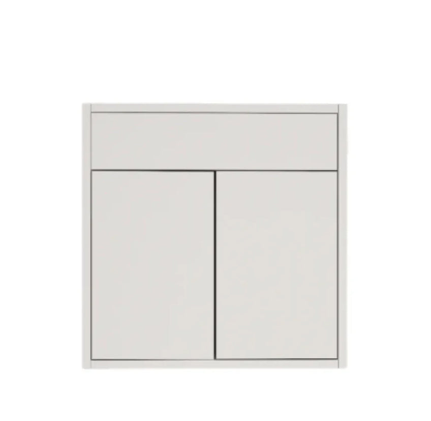 Vanité blanc brillant de 24 po suspendu à 2 portes avec comptoir