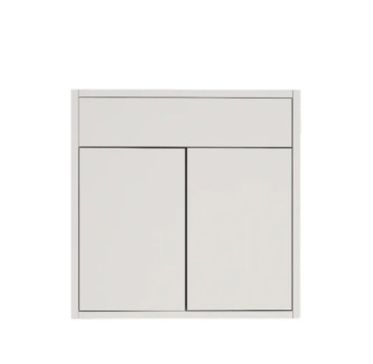 Vanité blanc brillant de 24 po suspendu à 2 portes avec comptoir