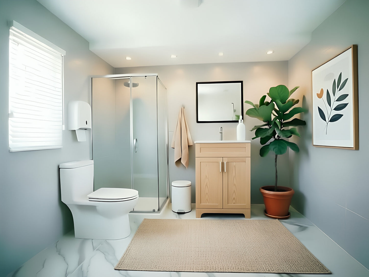 Vanity 24 in 2 Doors  With Countertop 3 Colors