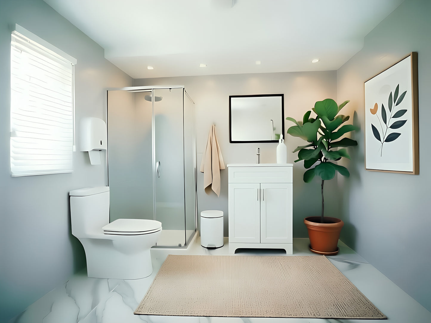 Vanity 24 in 2 Doors  With Countertop 3 Colors