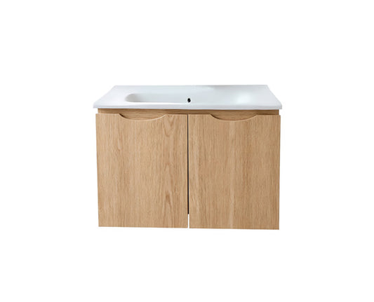 Vanity Suspended 24 in Natural 2Doors with countertop