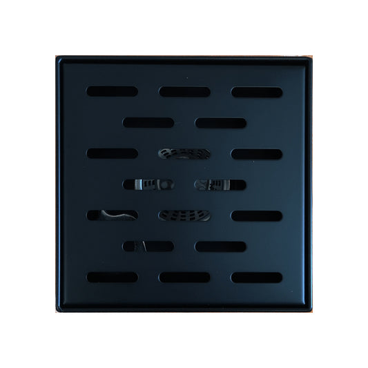 Drain carré en nickel anthracite 5 po