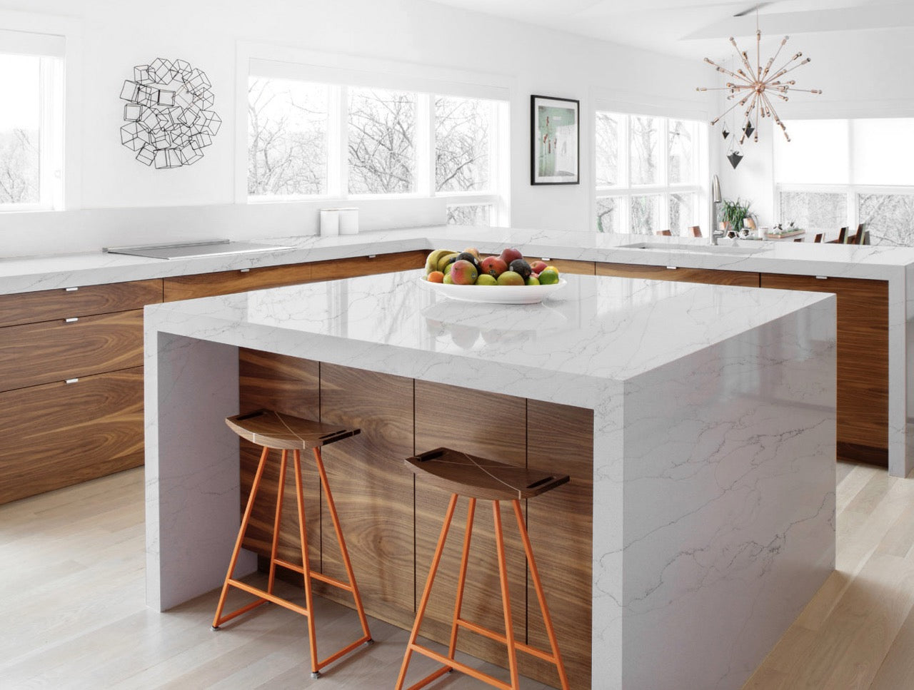 comptoir en quartz Prime Stone 2cm - 3cm Blanco Crystol 63,5 x 127 po