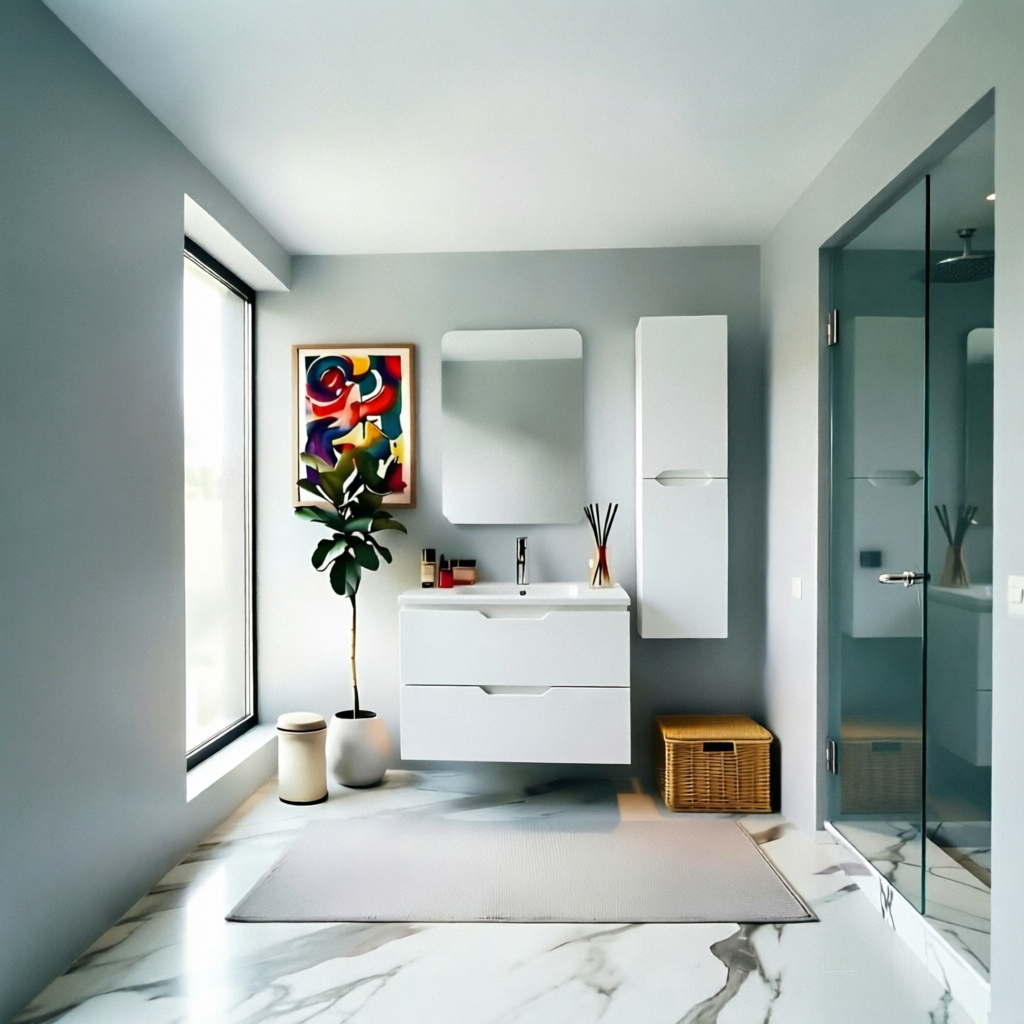 Vanity Suspended 30 in 2Drawers Undermounted slider with countertop 5 Colors