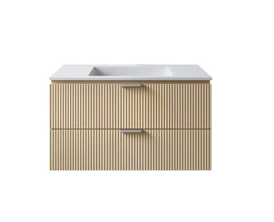 Vanity Suspended 36 in 2 Drawers Undermounted slider with countertop 2 Colors