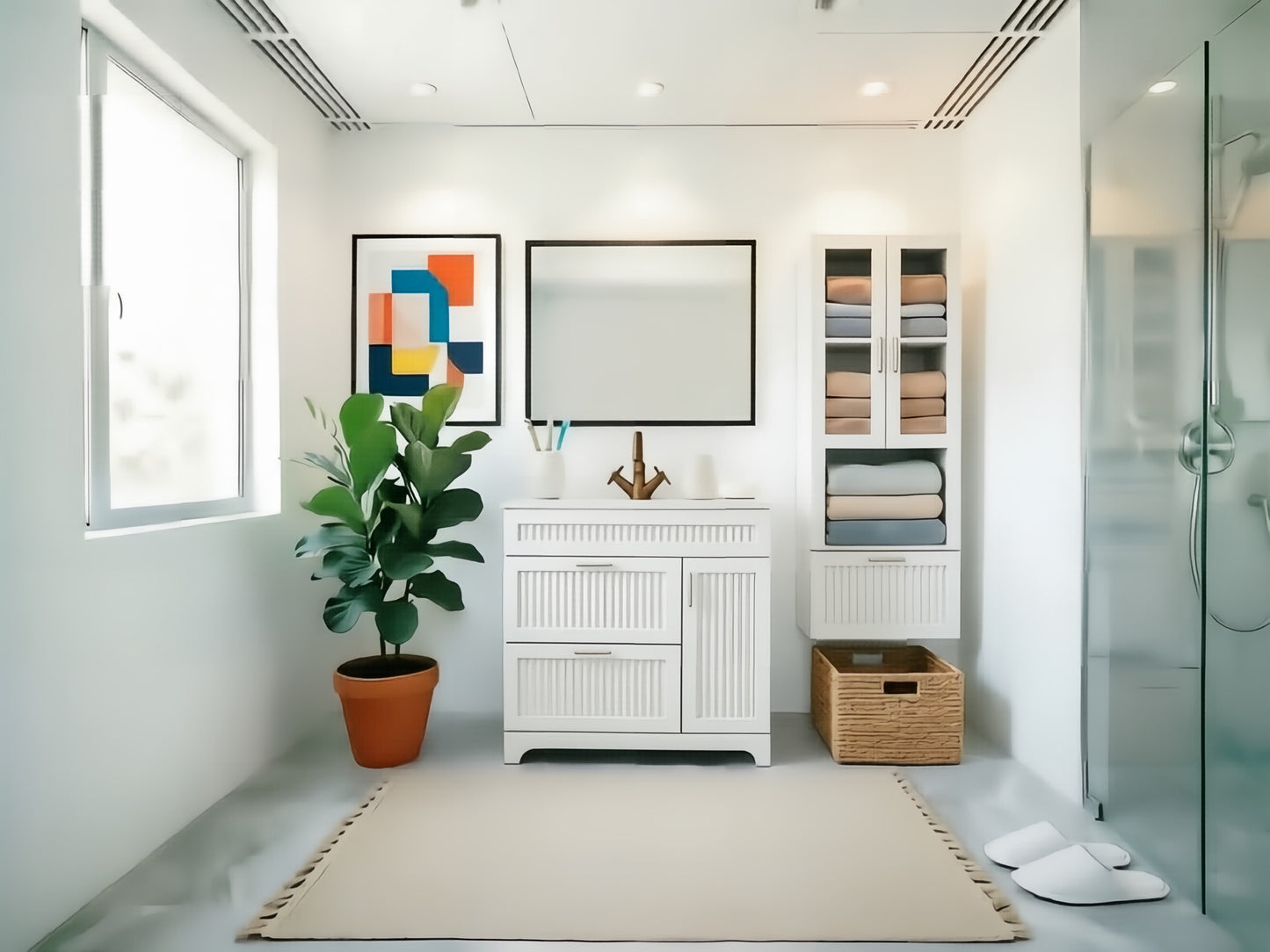 Vanity 36 in 2 Drawers 1 Door With Countertop 2 Colors