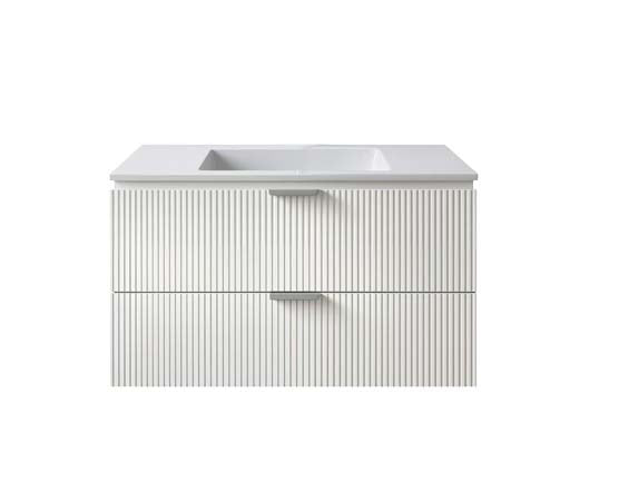 Vanity Suspended 36 in 2 Drawers Undermounted slider with countertop 2 Colors