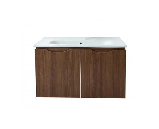 Vanity Suspended 36 in Walnut 2Doors with countertop