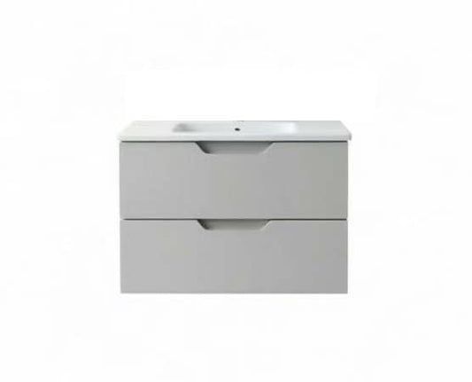 Vanity Suspended 24 in Gray 2Drawers Undermounted slider with countertop