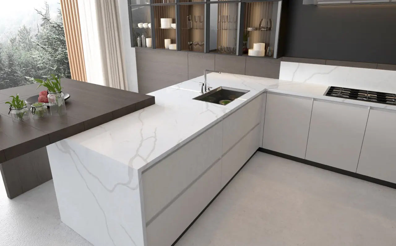 comptoir en quartz Prime Stone 2cm - 3cm Basy Laza 63,5 x 127 po