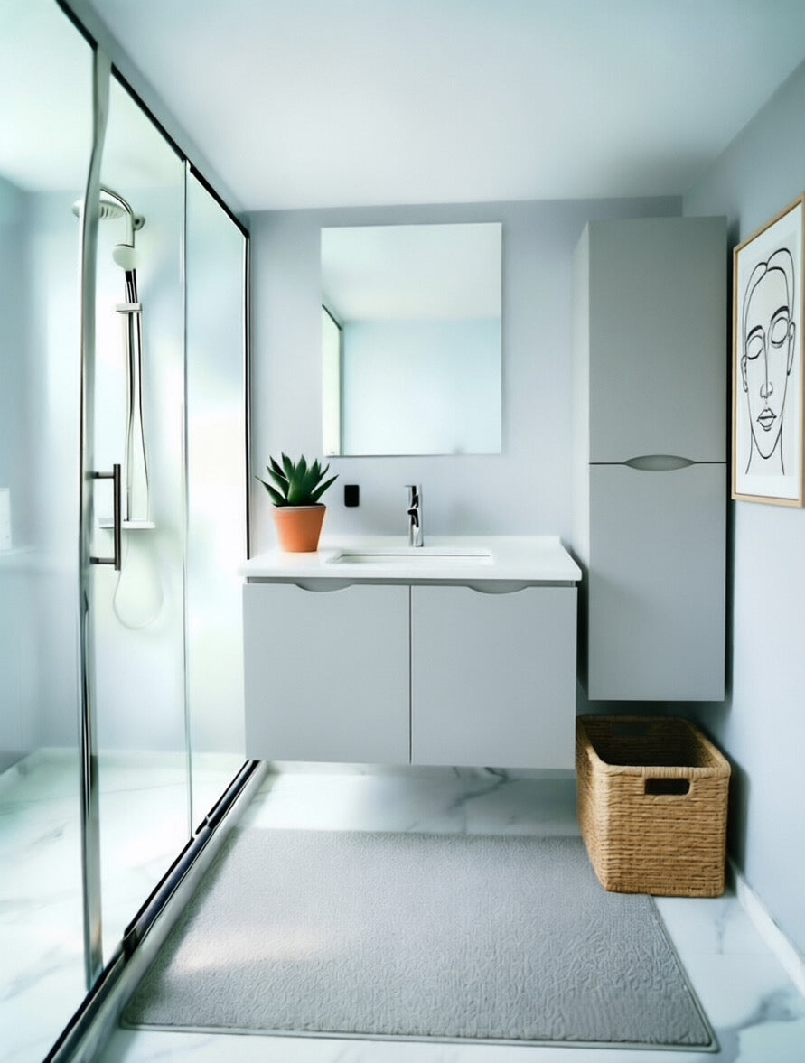 Vanity Suspended 40 in 2Doors with countertop 5 Colors