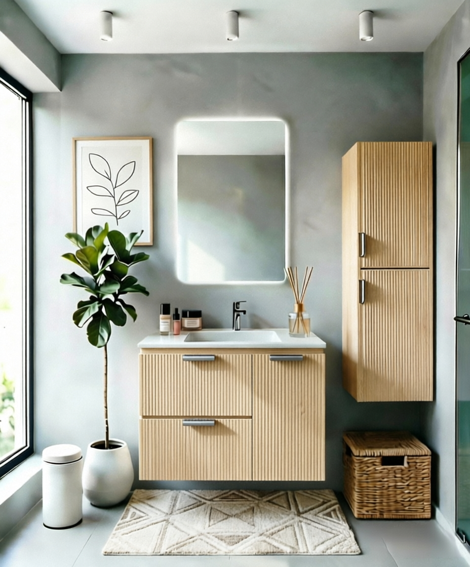 Vanity Suspended 40 in 2 Drawers 1 Door with countertop 2 Colors
