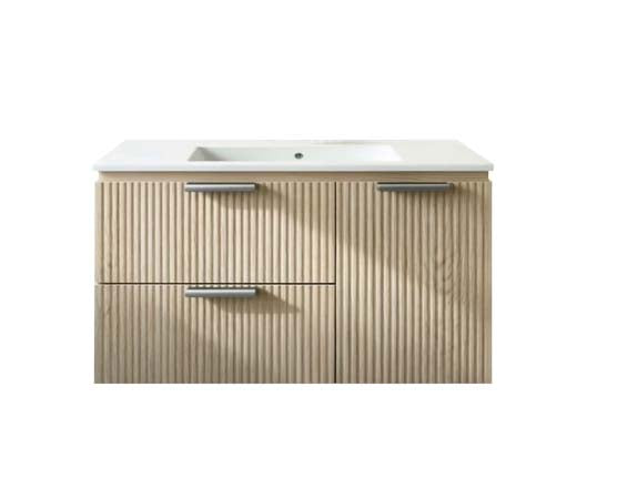 Vanity Suspended 40 in 2 Drawers 1 Door with countertop 2 Colors