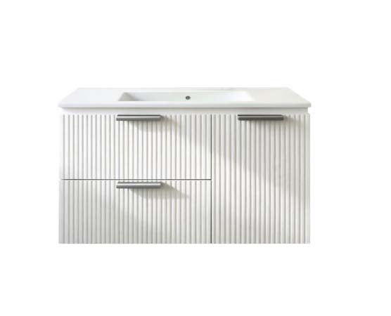 Vanity Suspended 40 in 2 Drawers 1 Door with countertop 2 Colors