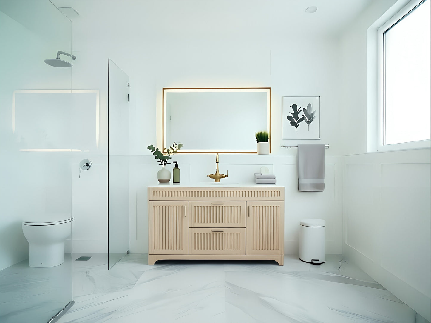Vanity 48 in 2 Drawers 2 Doors With Countertop 2 Colors