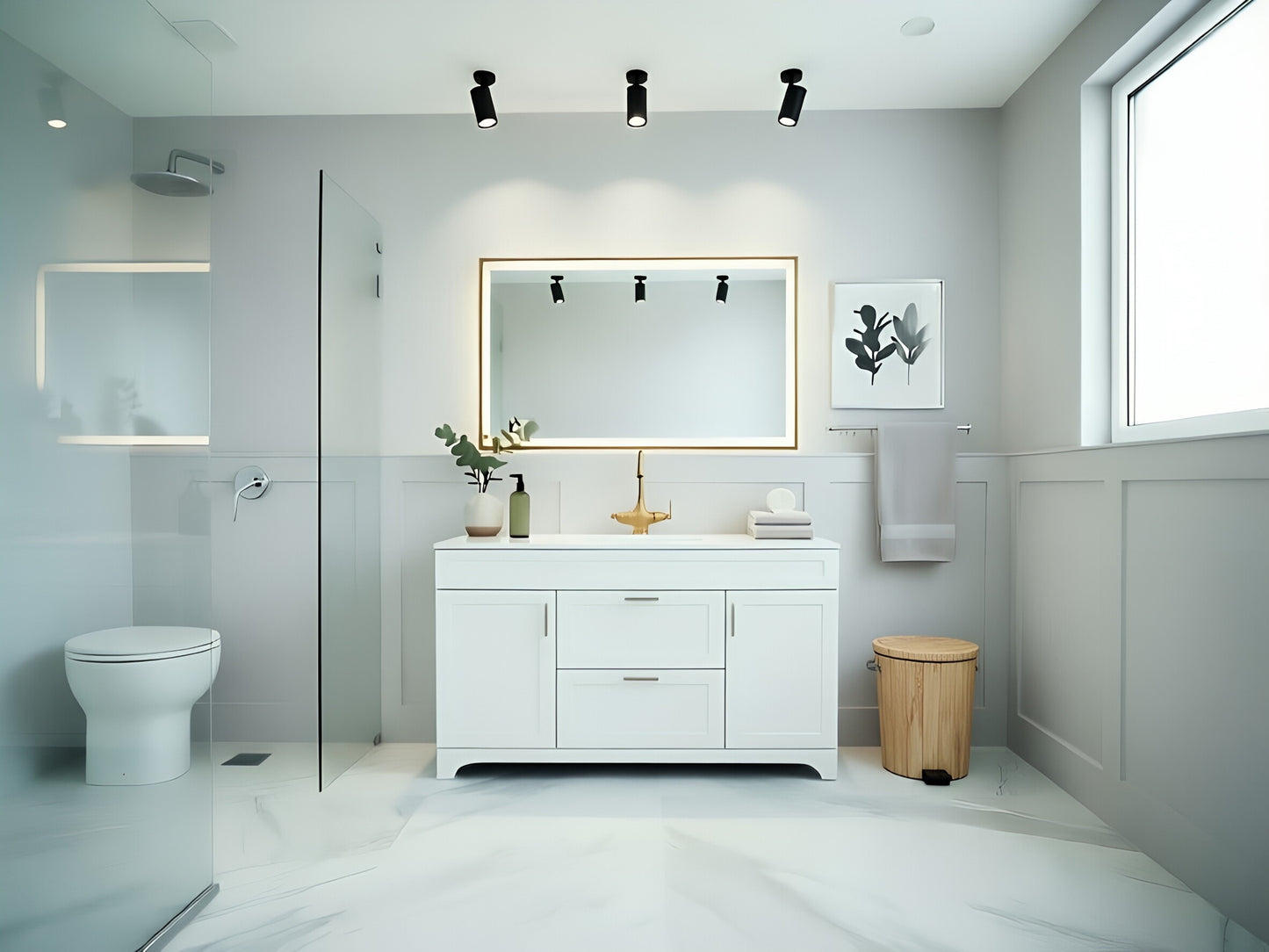 Vanité 48 po 2 tiroirs 2 Portes avec Comptoir  3 Couleurs