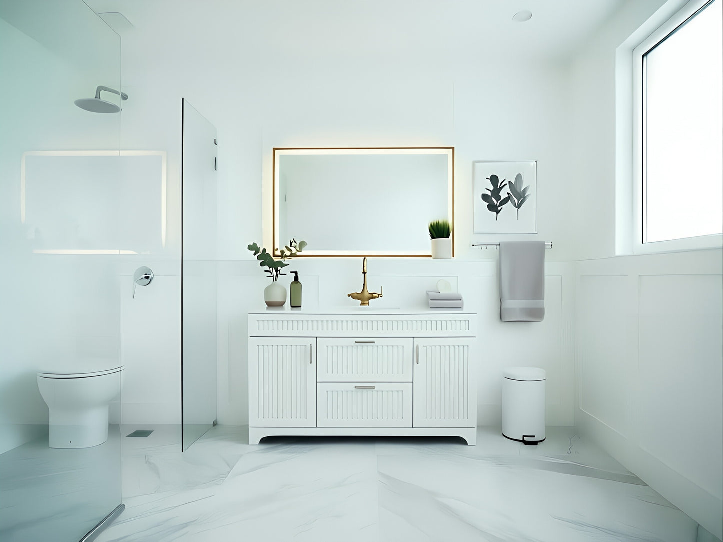 Vanity 48 in 2 Drawers 2 Doors With Countertop 2 Colors