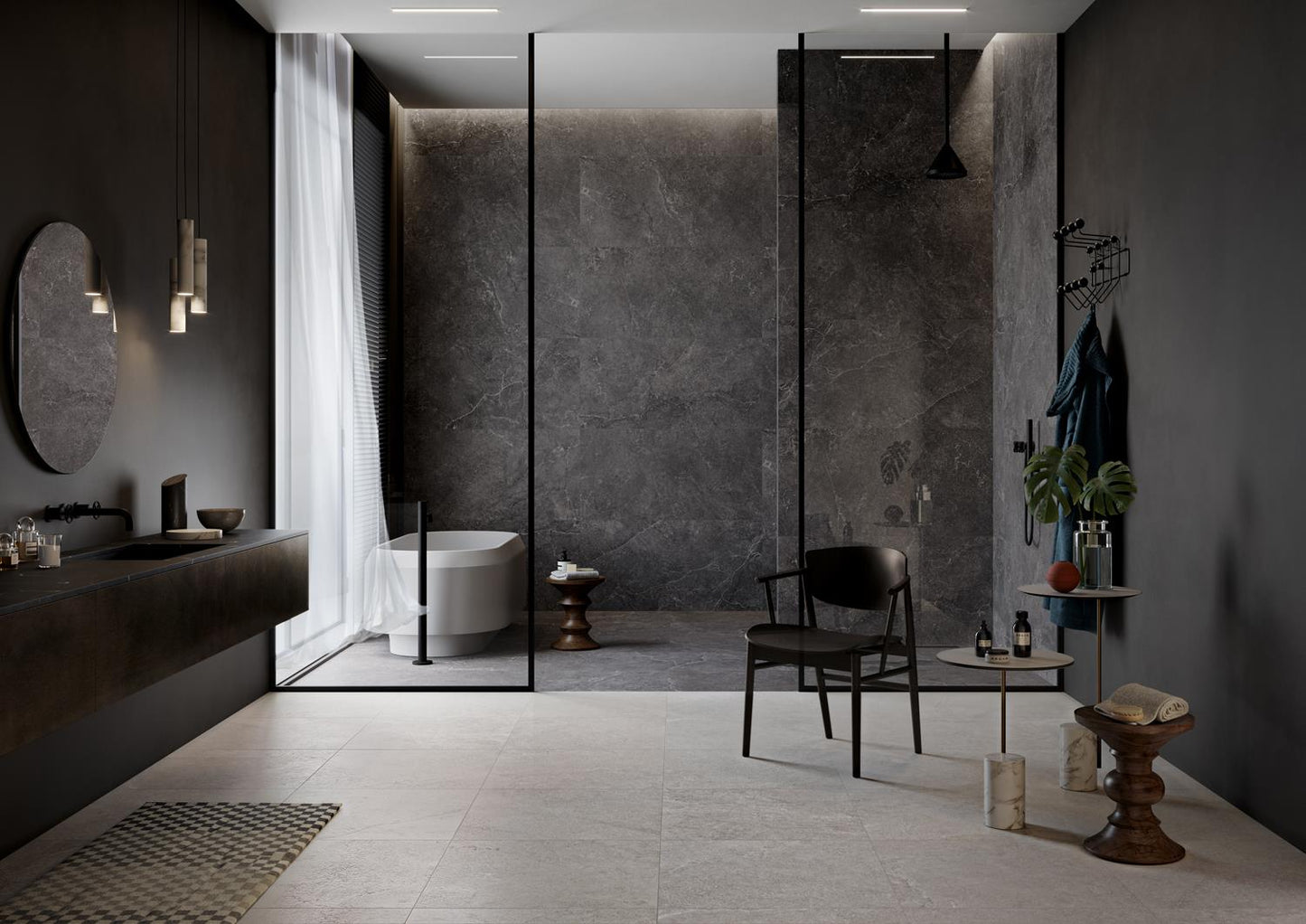 Carreau de porcelaine céramique - Collection LITHOS disponible en 2 formats, 4 couleurs et 2 finitions