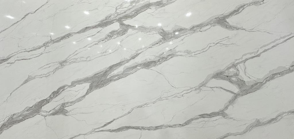 Countertop Quartz 2cm Bianco Laza 3D Printed 126x63