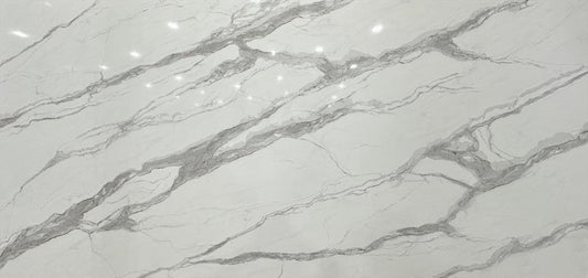 Countertop Quartz 2cm Bianco Laza 3D Printed 126x63