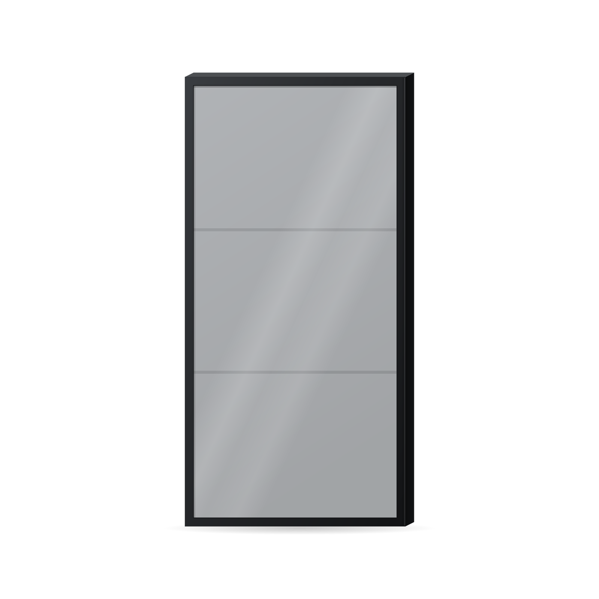 Porte en aluminium et verre 54x17-7/8 po, avec 4 charnières Cadre (2Couleurs) verre (2Couleurs)