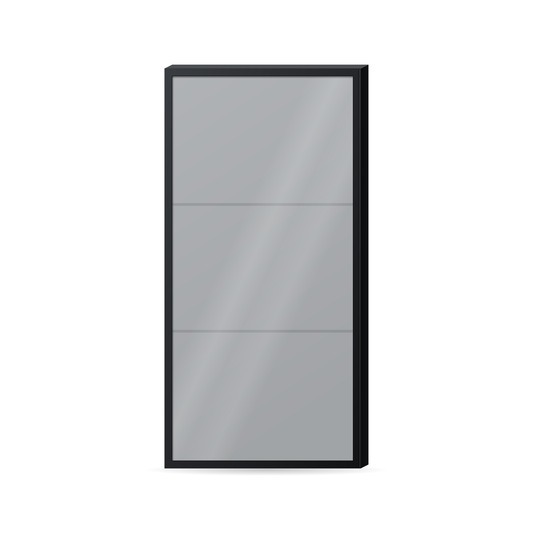 Porte en aluminium et verre 86x14-7/8 po, avec 6 charnières, Cadre (2Couleurs) verre (2Couleurs)