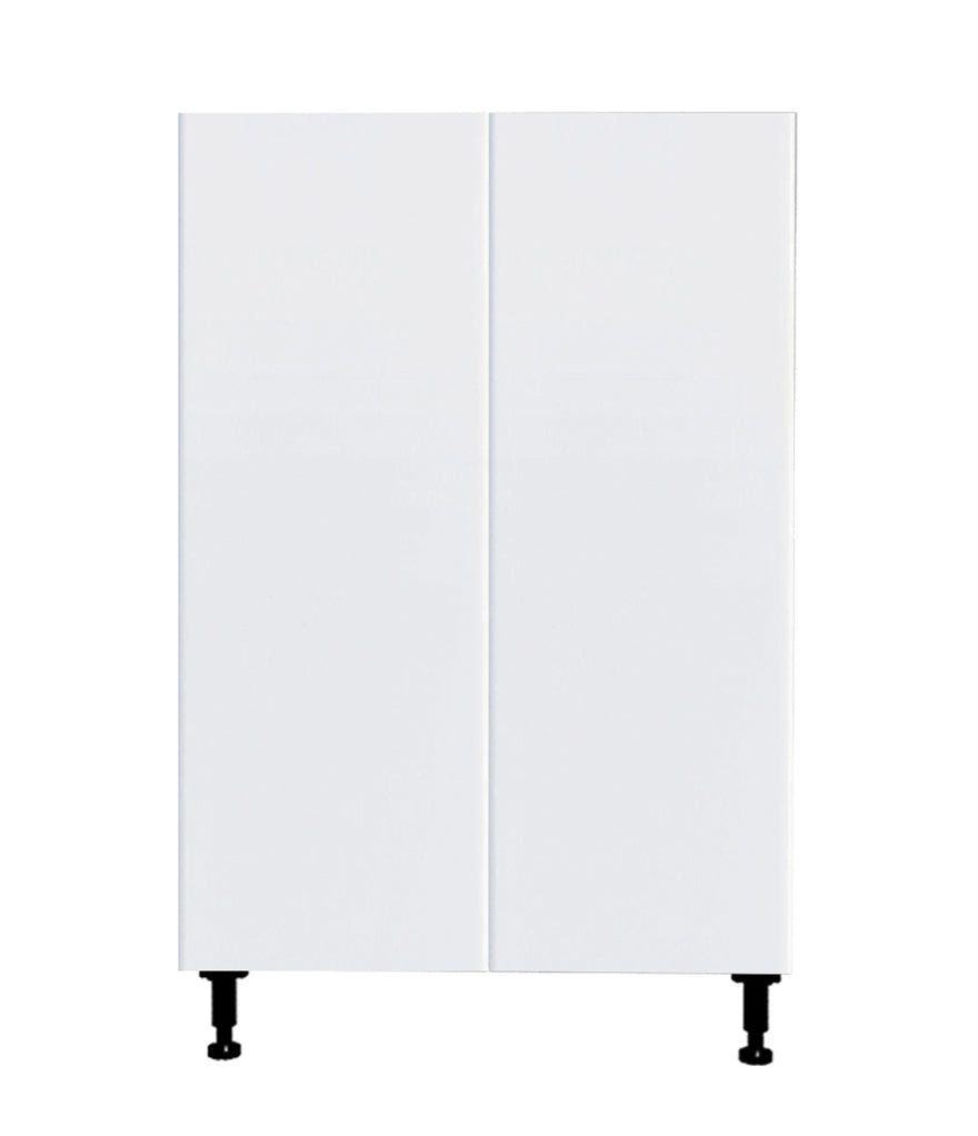 Glossy White Kitchen Base Cabinet 2 Doors Unit 27 L x 34 3/4 H x 24 in