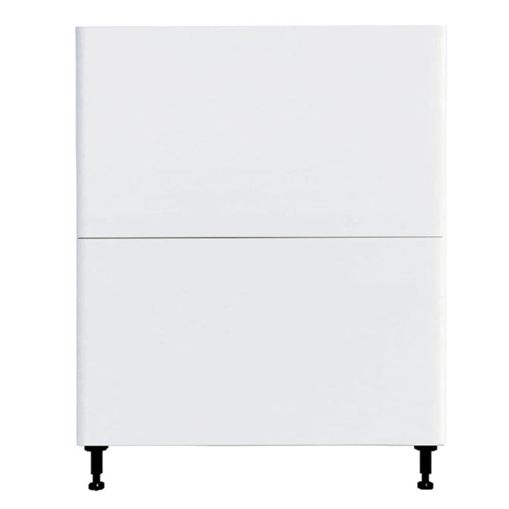 Glossy White Kitchen Base Cabinet 2 Drawers Unit 30 L x 34 3/4 H x 24 P in.