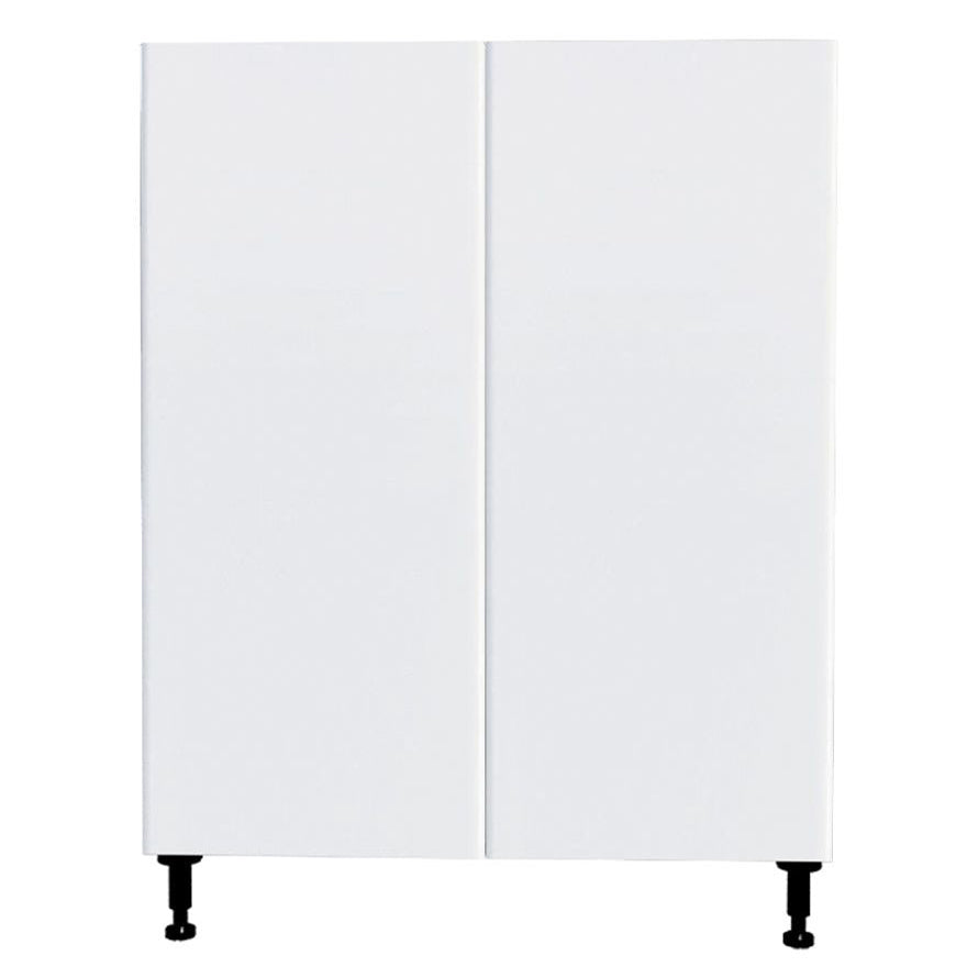 Glossy White Kitchen Base Cabinet 2 Doors Unit 30 L x 34 3/4 H x 24 P in