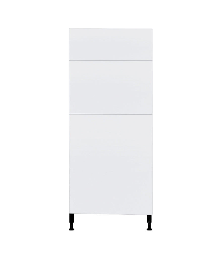 Glossy White Kitchen Base Cabinet 3 Drawers Unit 15 L x 34 3/4 H x 24 P in.